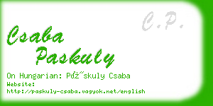 csaba paskuly business card
